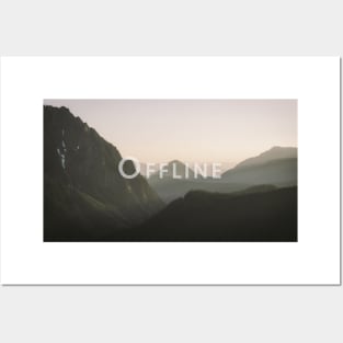 Offline; Mountain Silhouette Landscape Posters and Art